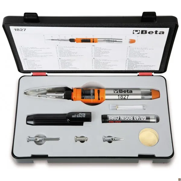 1827/K - SALDATORE A GAS CON 7 ACCESSORI BETA UTENSILI 018270100