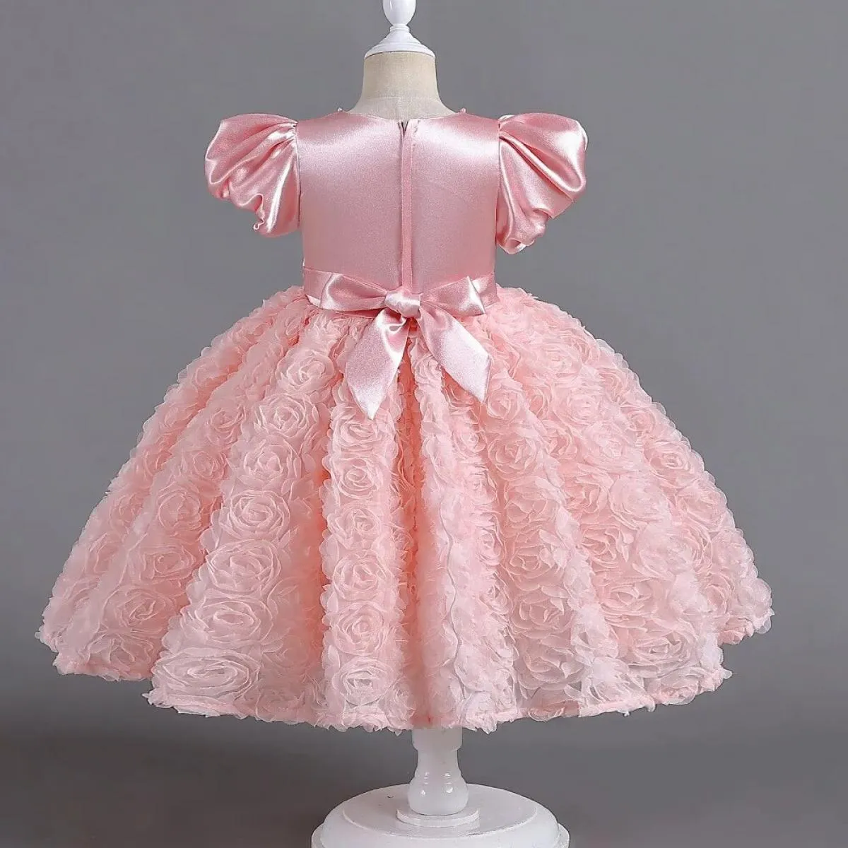 Abito da sposa formale con petali di fiori per bambini, ospite, bambina, spettacolo di pianoforte, abito da ballo di compleanno,
