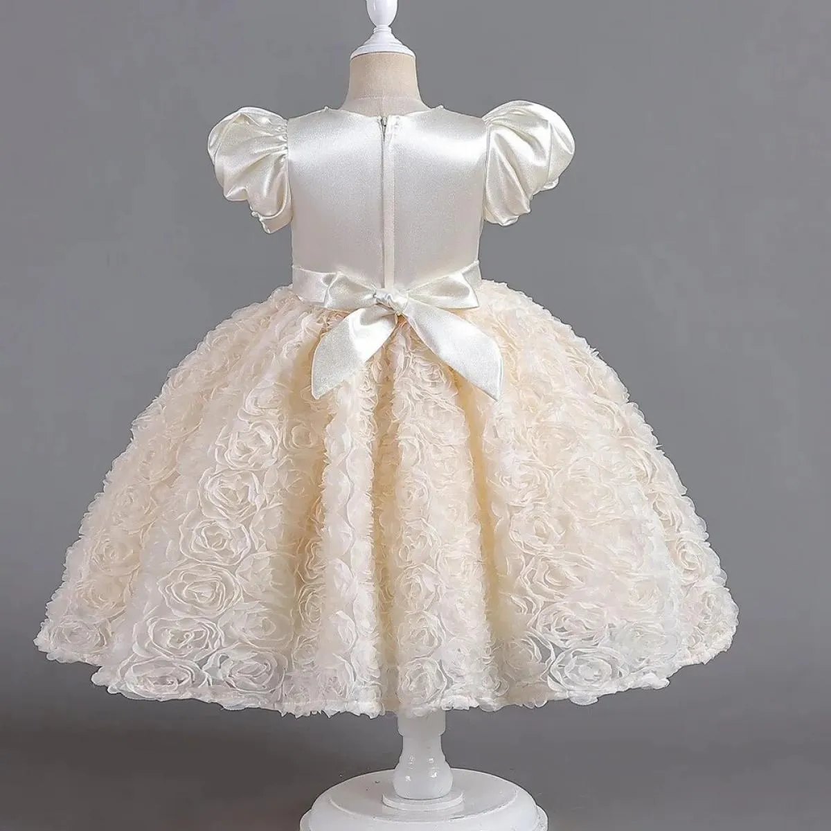 Abito da sposa formale con petali di fiori per bambini, ospite, bambina, spettacolo di pianoforte, abito da ballo di compleanno,
