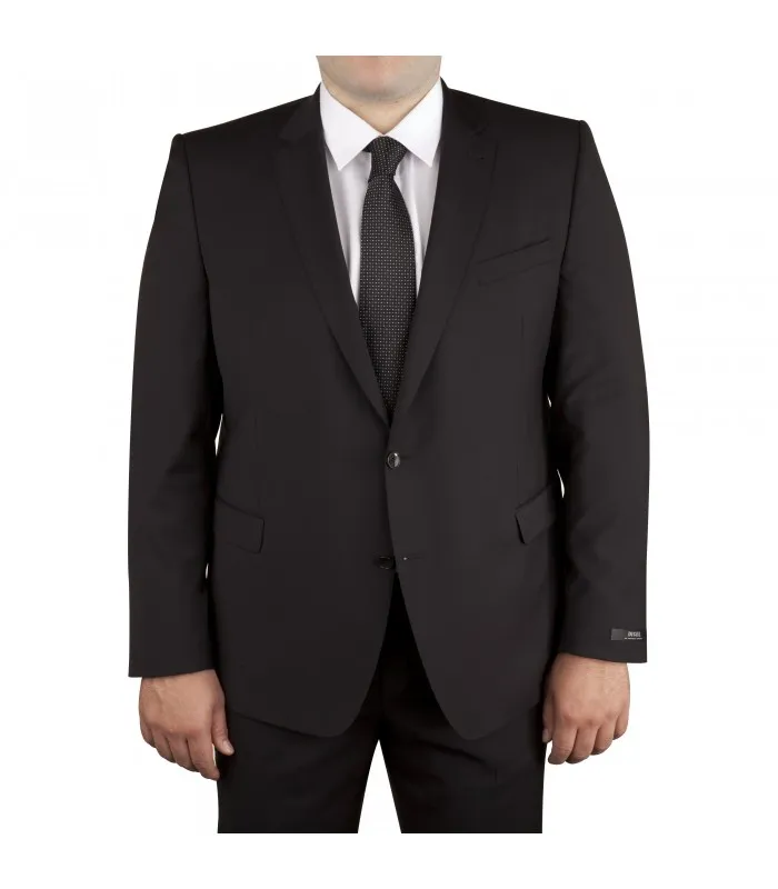 Abito nero in lana marzotto super 100's natural stretch taglie forti