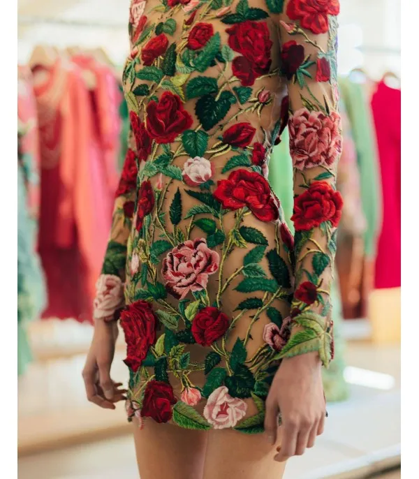 Abito trasparent roses
