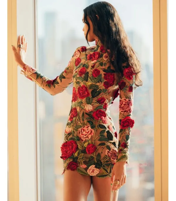 Abito trasparent roses