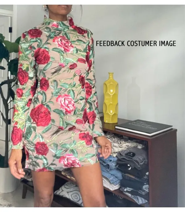 Abito trasparent roses