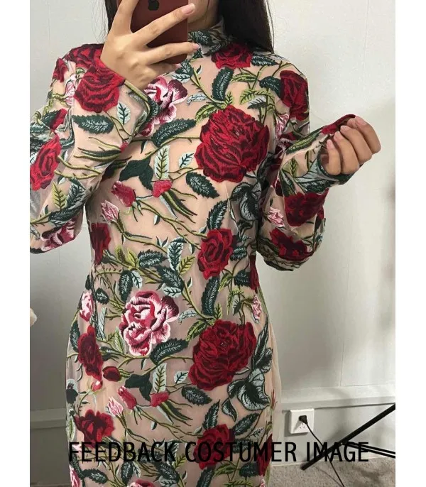 Abito trasparent roses