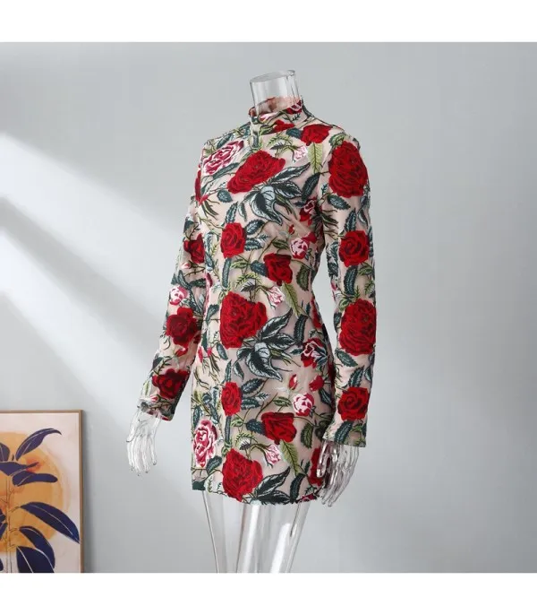 Abito trasparent roses