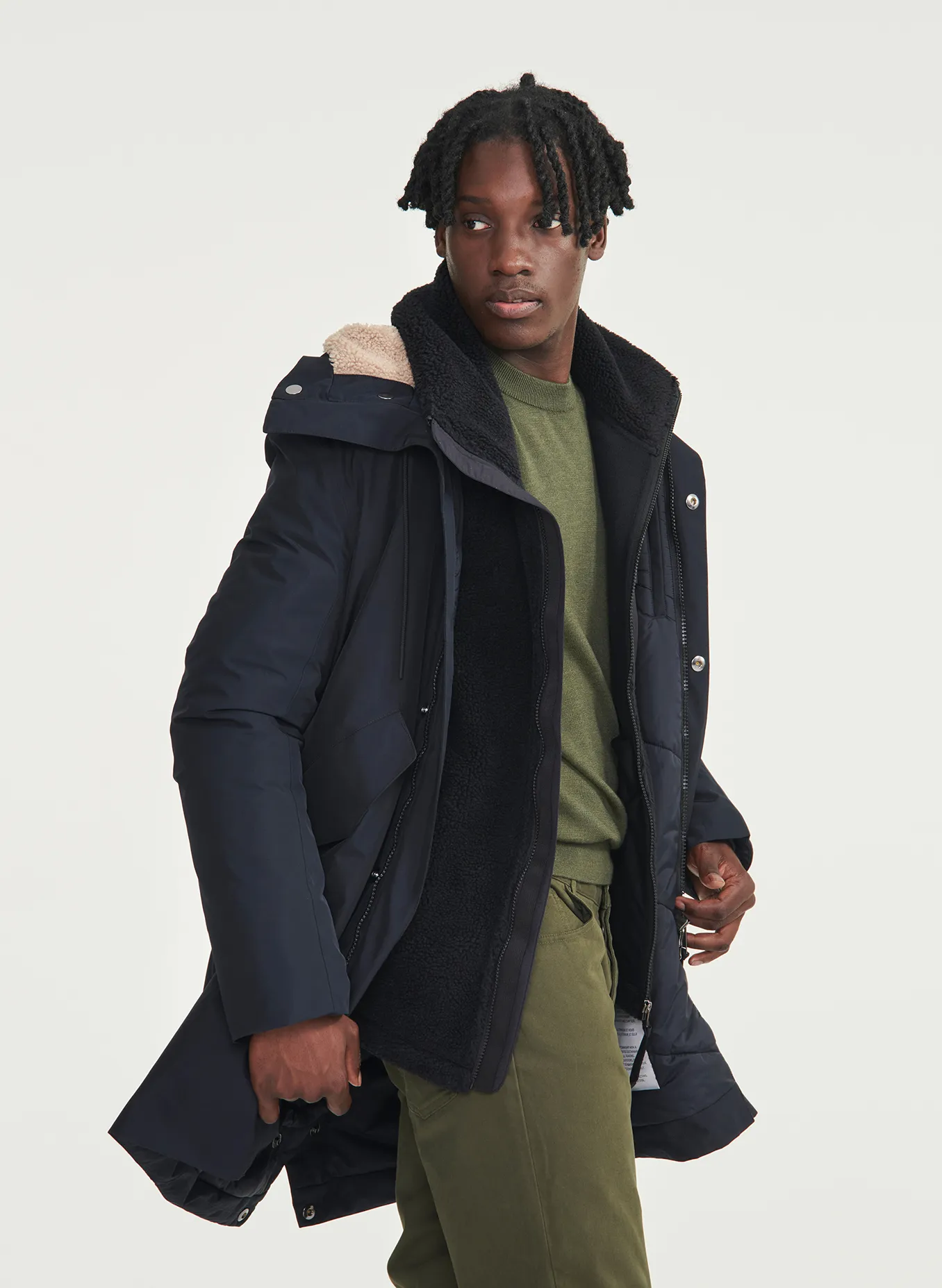  AIGLE   Parka con collo alto ampio in fibre riciclate | Nero