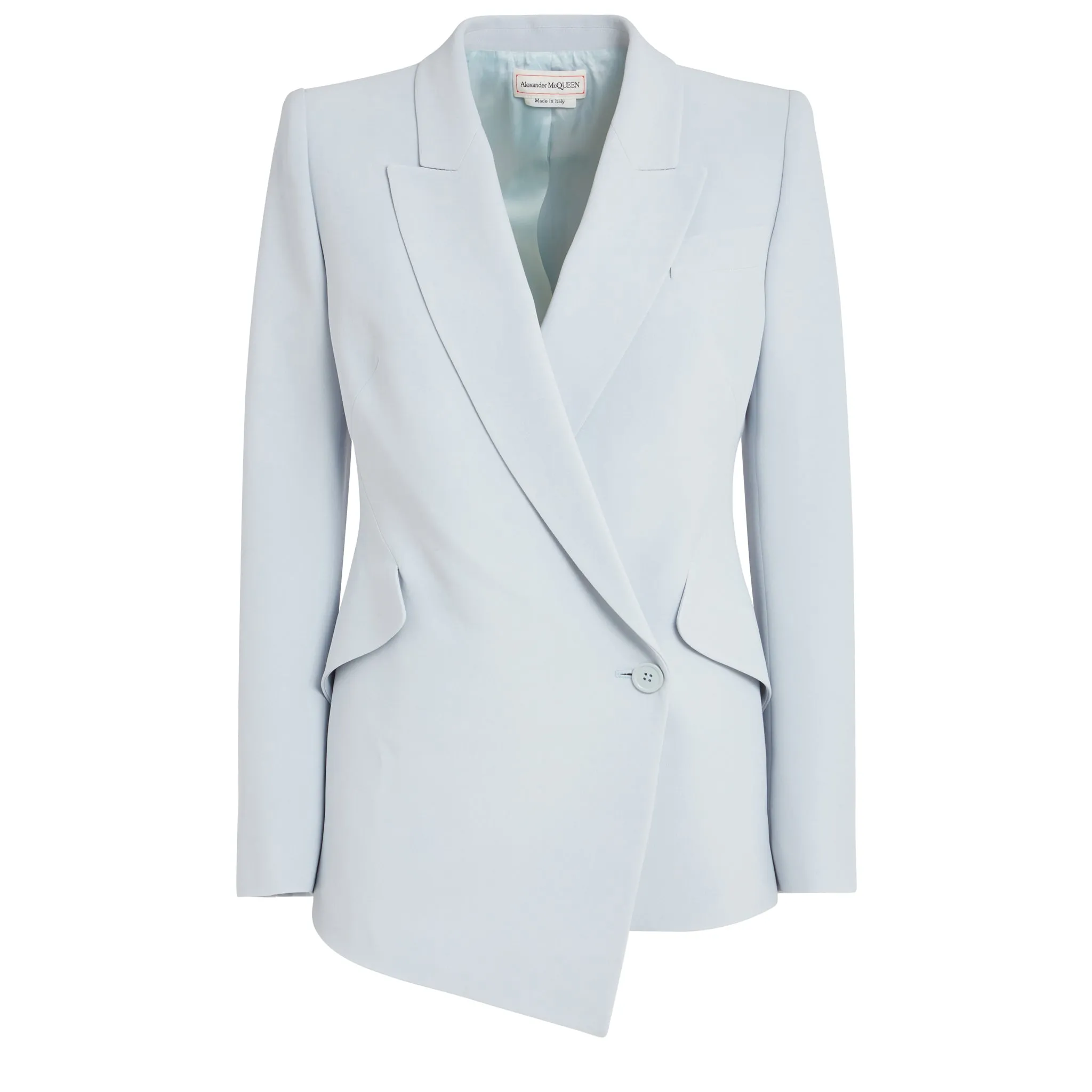 ALEXANDER MCQUEEN  Giacca in crèpe azzurra