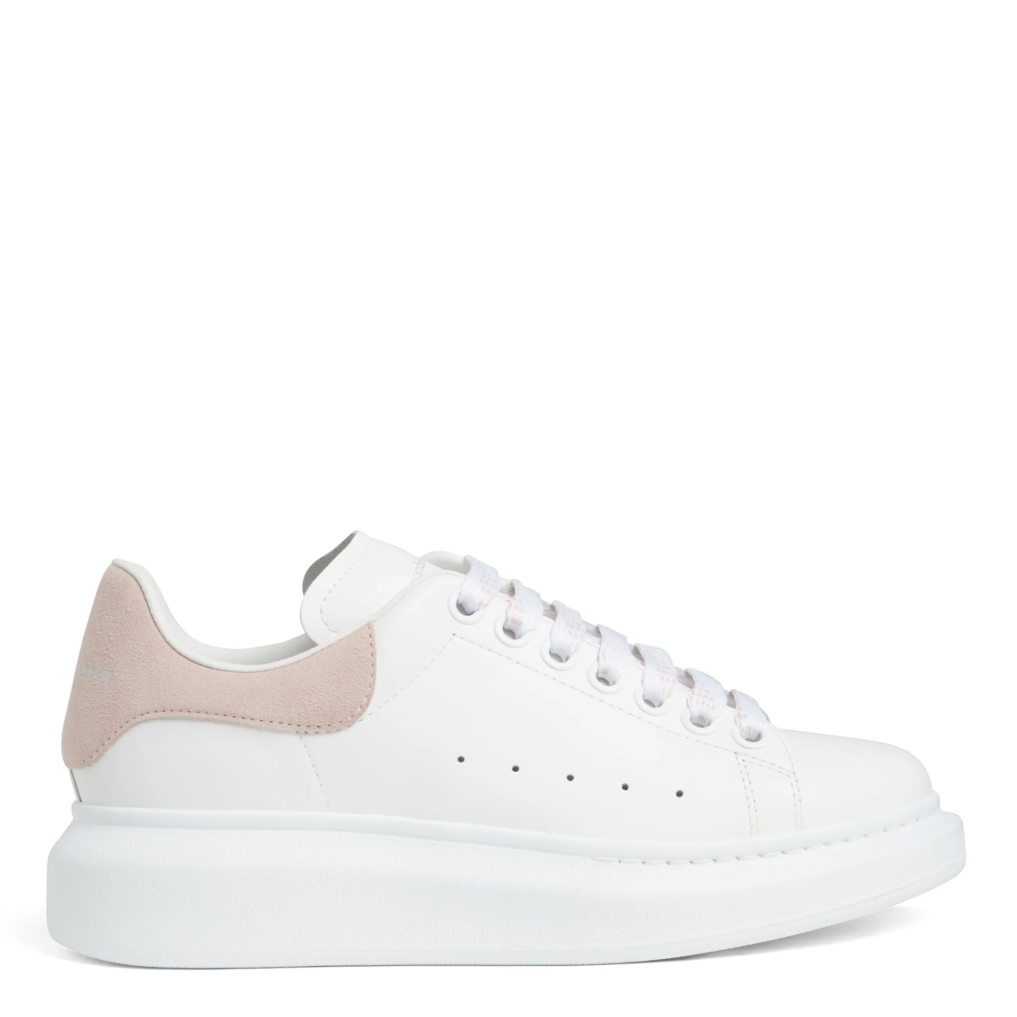 ALEXANDER MCQUEEN  Sneakers oversize in pelle bianca e rosa