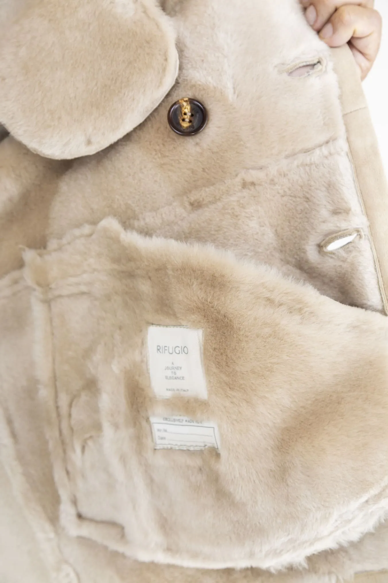 ALFREDO RIFUGIO Shearling Superlight Beige Chiaro