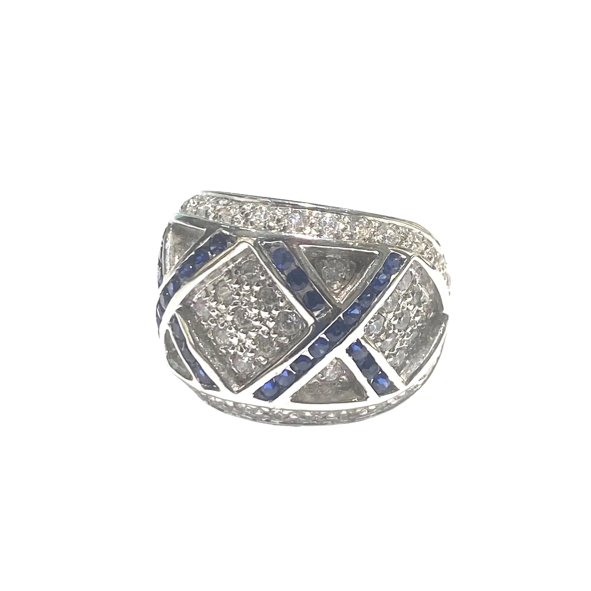 ANELLO FASCIA ZIRCONI BLU