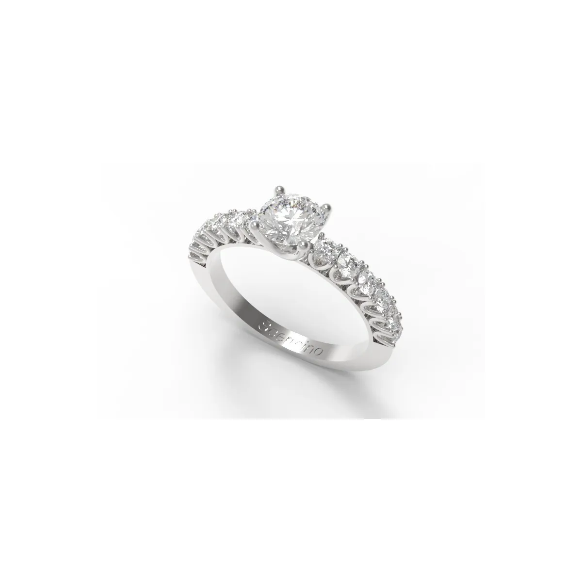 Anello Promessa Di Matrimonio oro bianco 18k diamante 0.90 SG84395