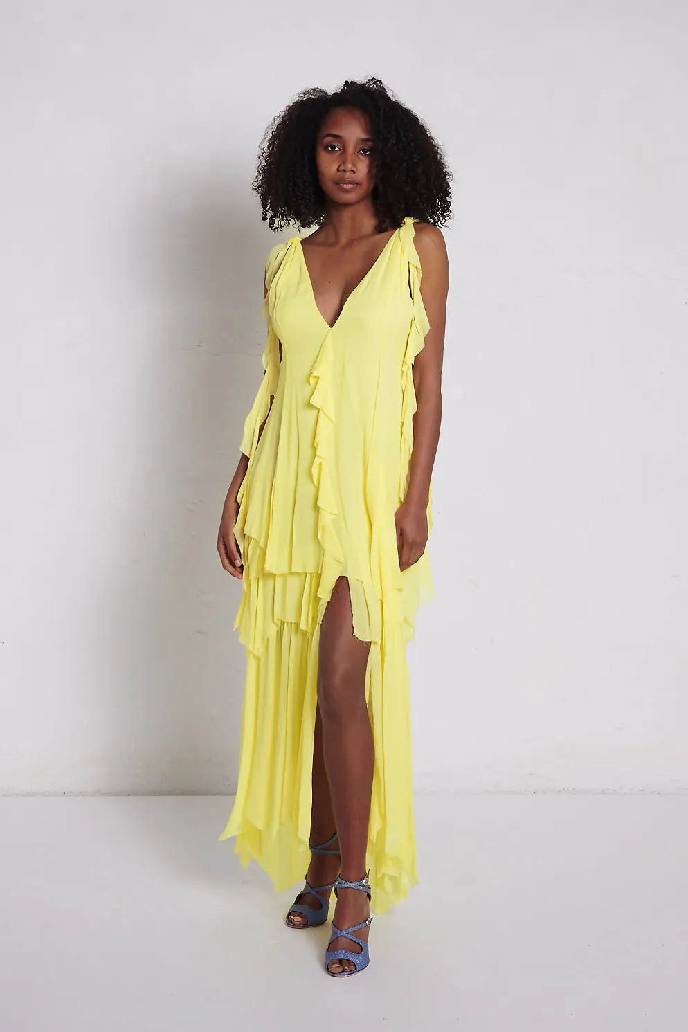 ANIYE BY Abito lungo a balze PEPLUM LILY
