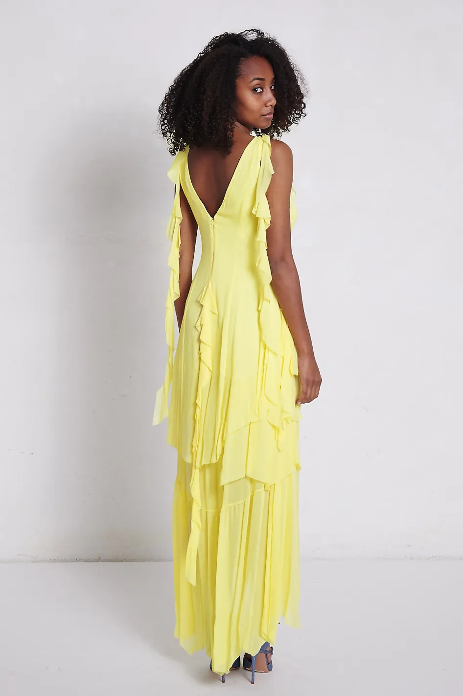 ANIYE BY Abito lungo a balze PEPLUM LILY