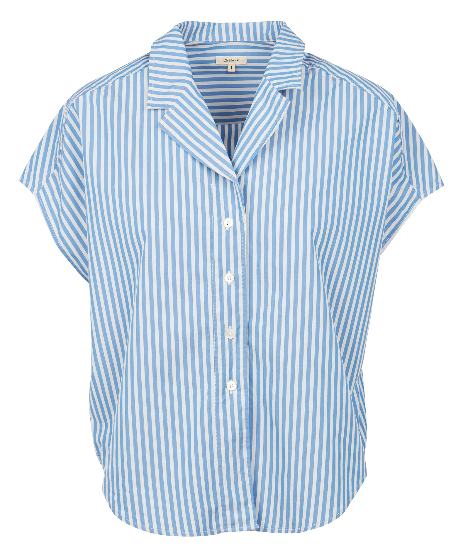  BELLEROSE   GERDA - Camicia con revers a righe in cotone | Blu