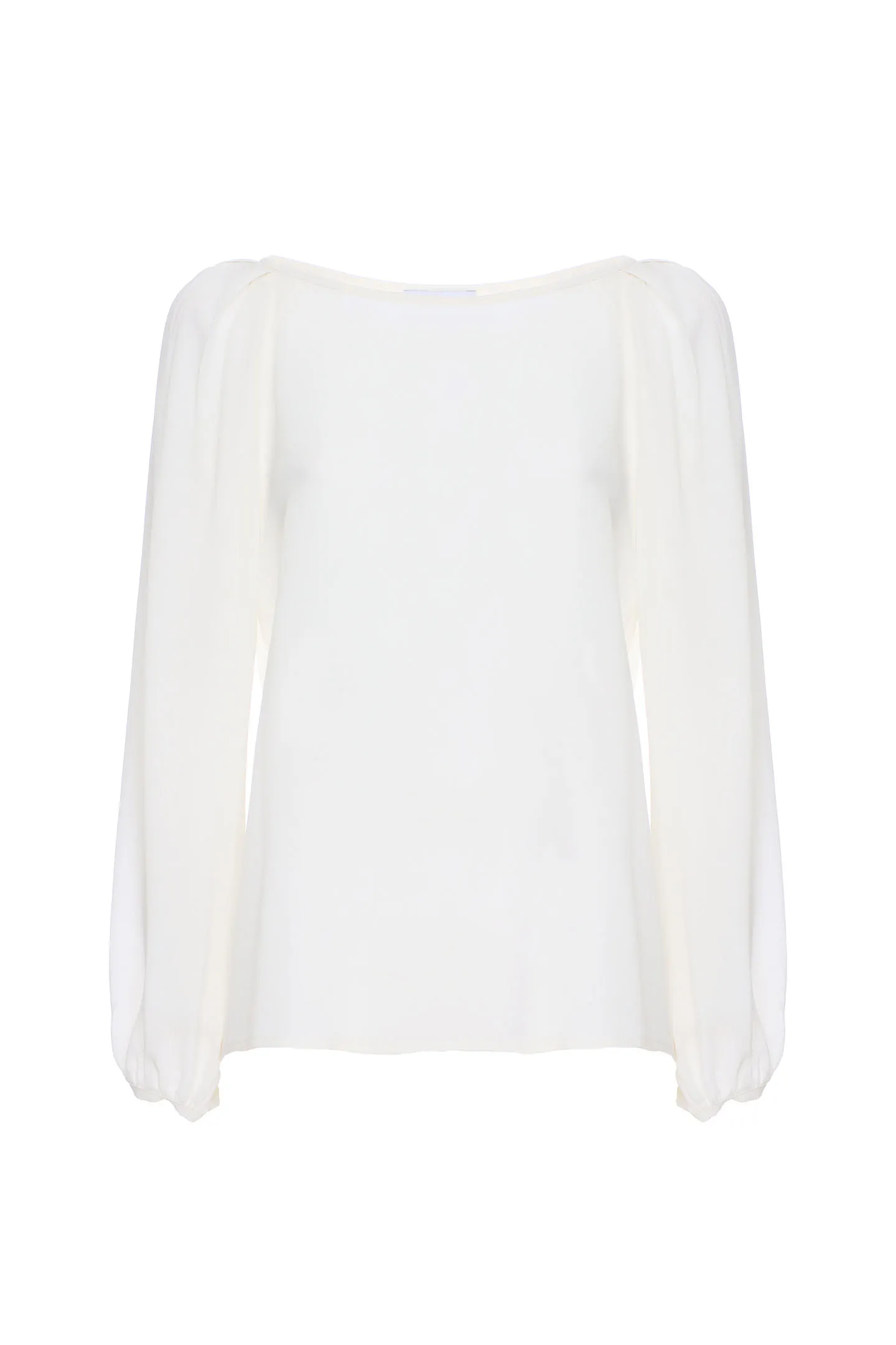 BLOUSE BOAT NECKLINE LONG SLEEVE GEORGETTE