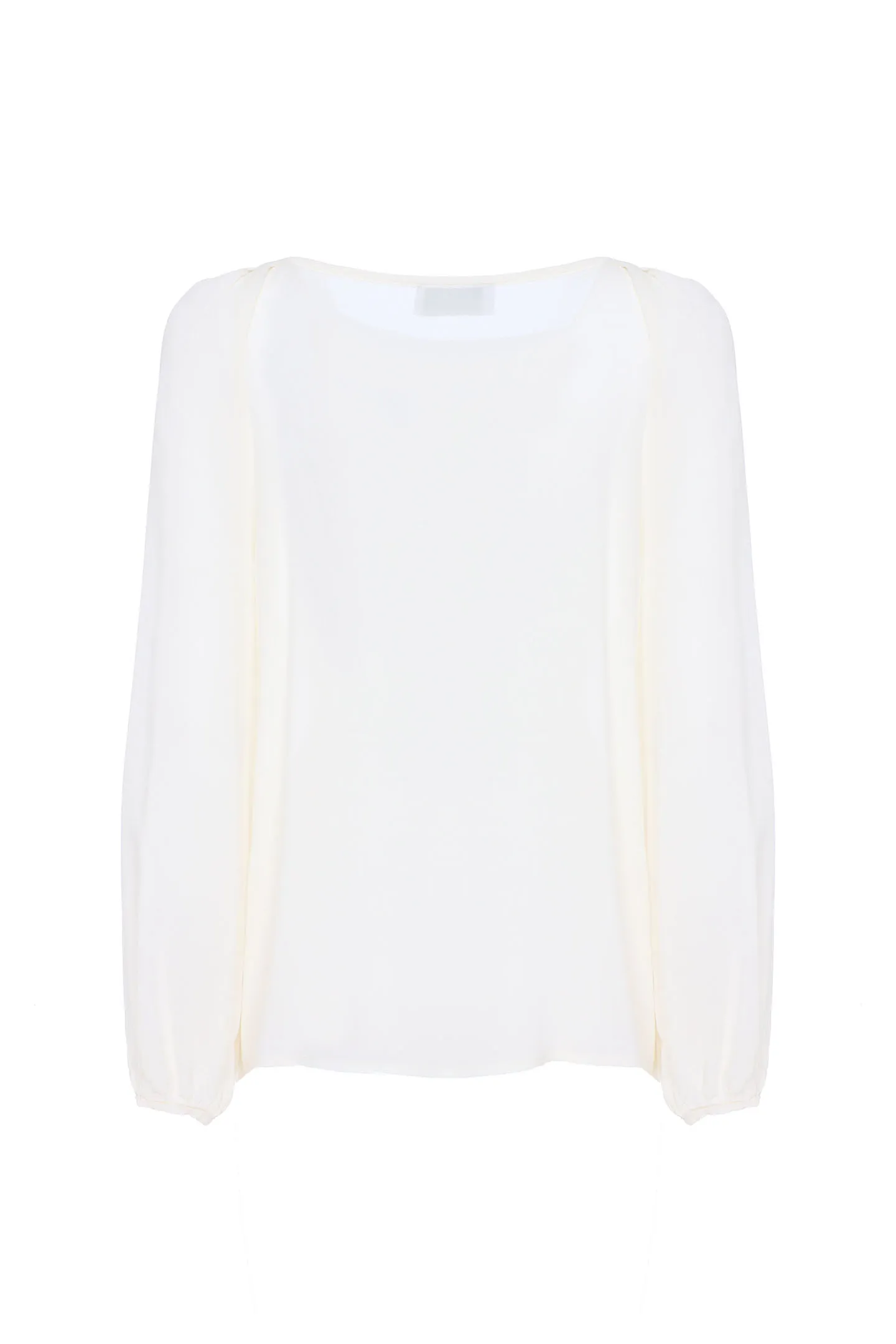 BLOUSE BOAT NECKLINE LONG SLEEVE GEORGETTE