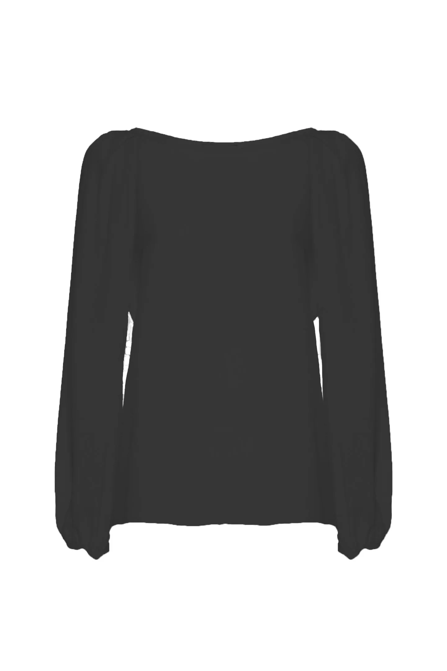 BLOUSE BOAT NECKLINE LONG SLEEVE GEORGETTE