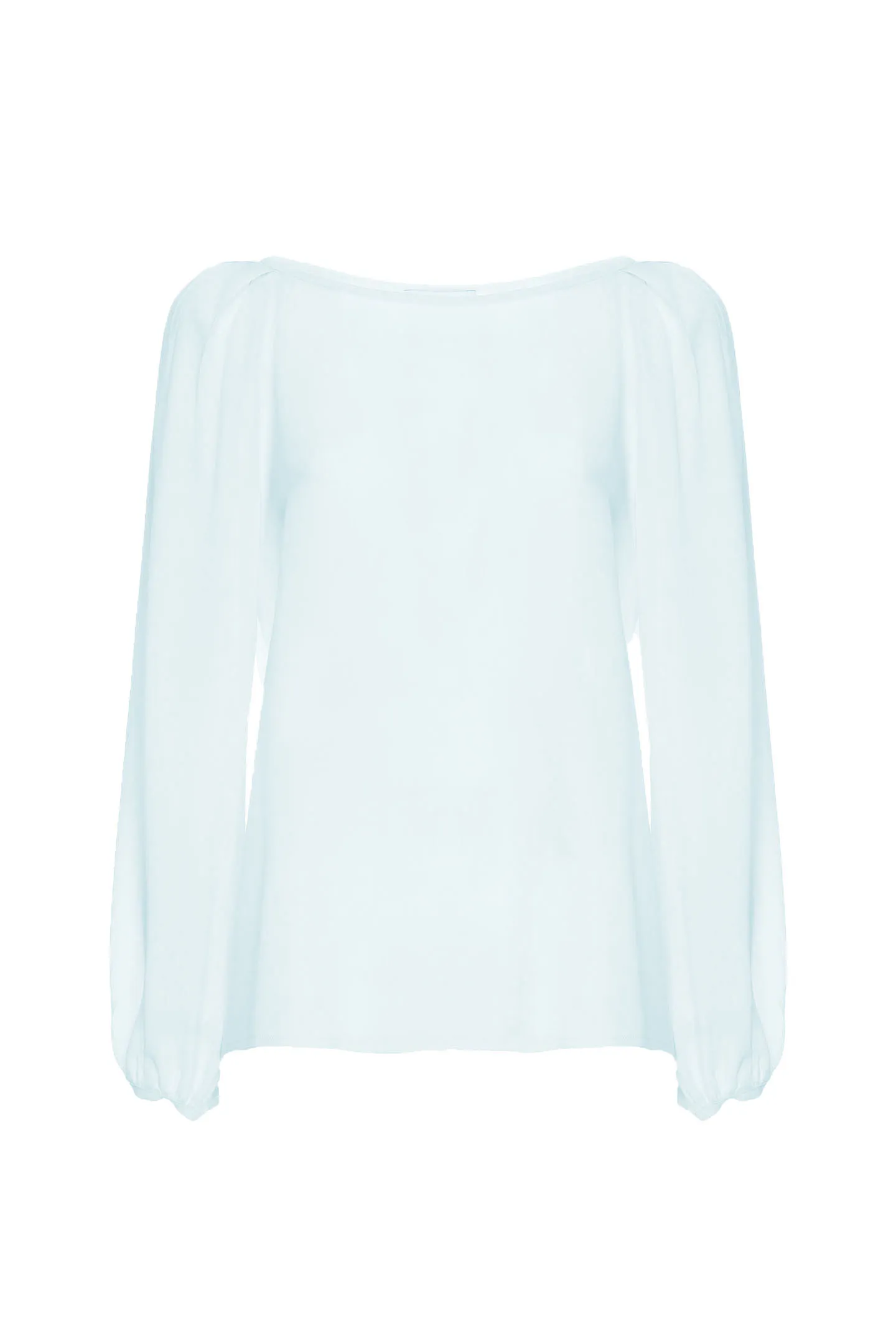 BLOUSE BOAT NECKLINE LONG SLEEVE GEORGETTE
