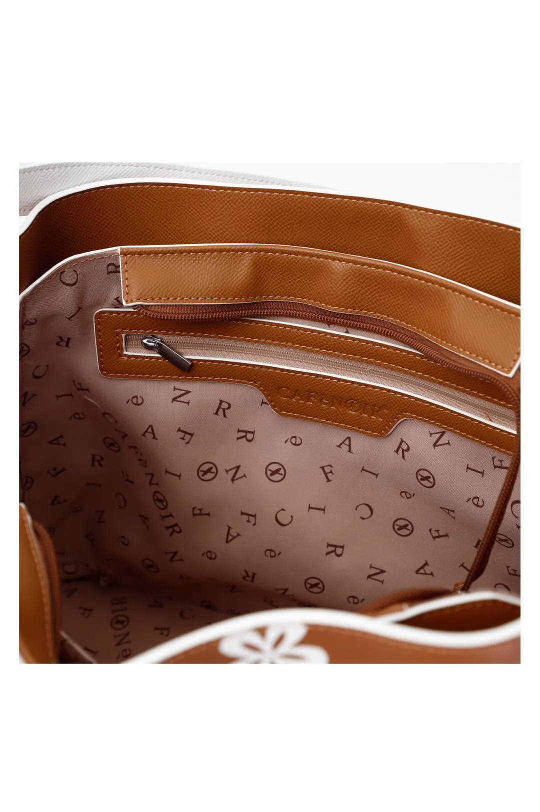 borsa a spalla in similpelle logata con stampa all over