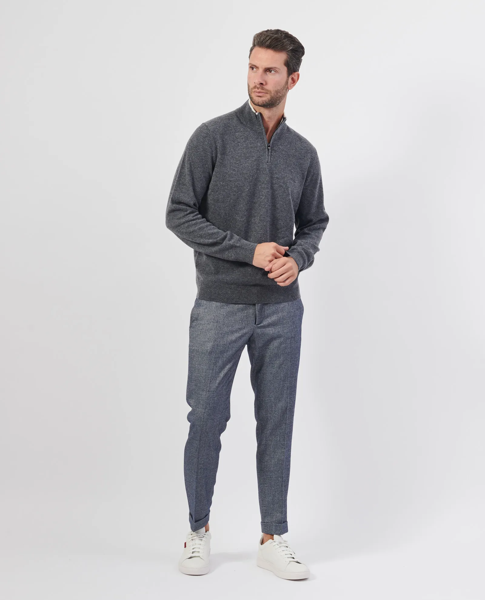 BOSS      Maglione uomo Boss con chiusura lampo corta