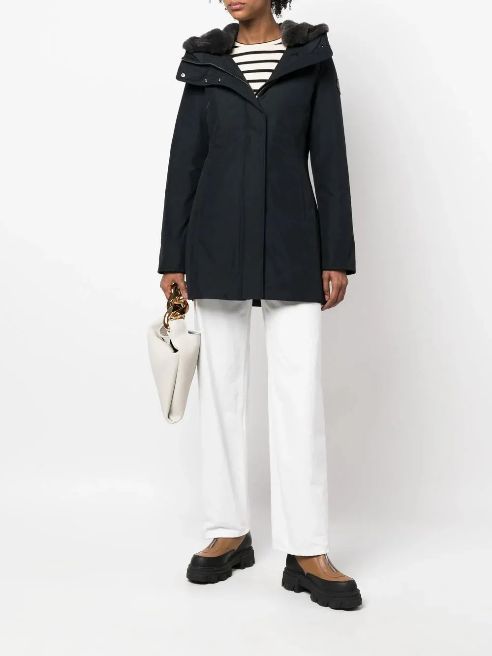 Boulder Parka in Ramar Cloth con cappuccio e collo removibile in pelliccia sintetica
