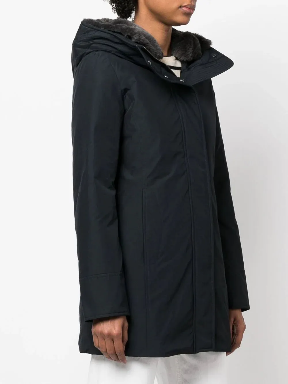 Boulder Parka in Ramar Cloth con cappuccio e collo removibile in pelliccia sintetica