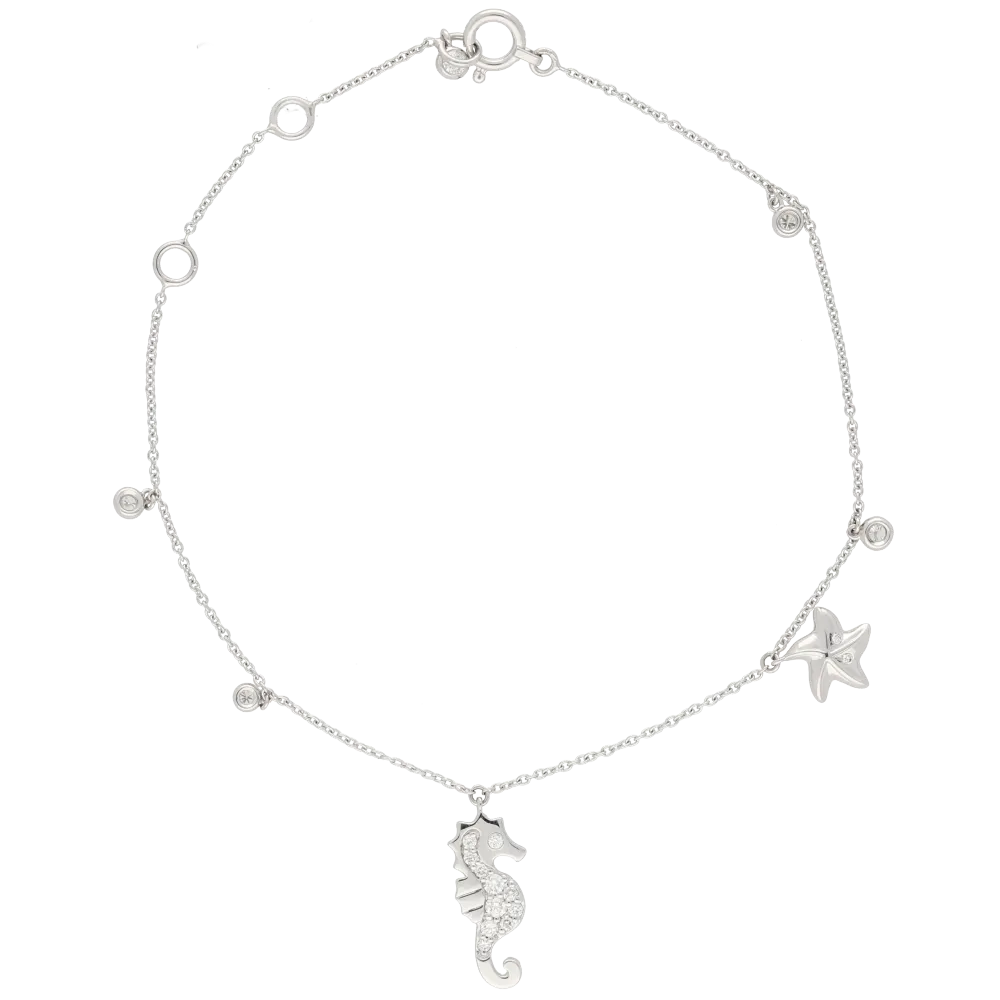 Bracciale in oro bianco cavalluccio marino
