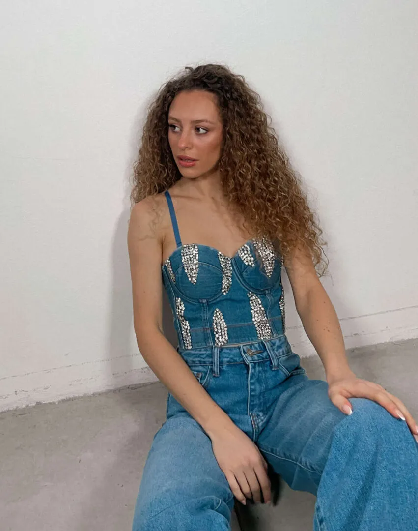 Bralette Jeans Strass