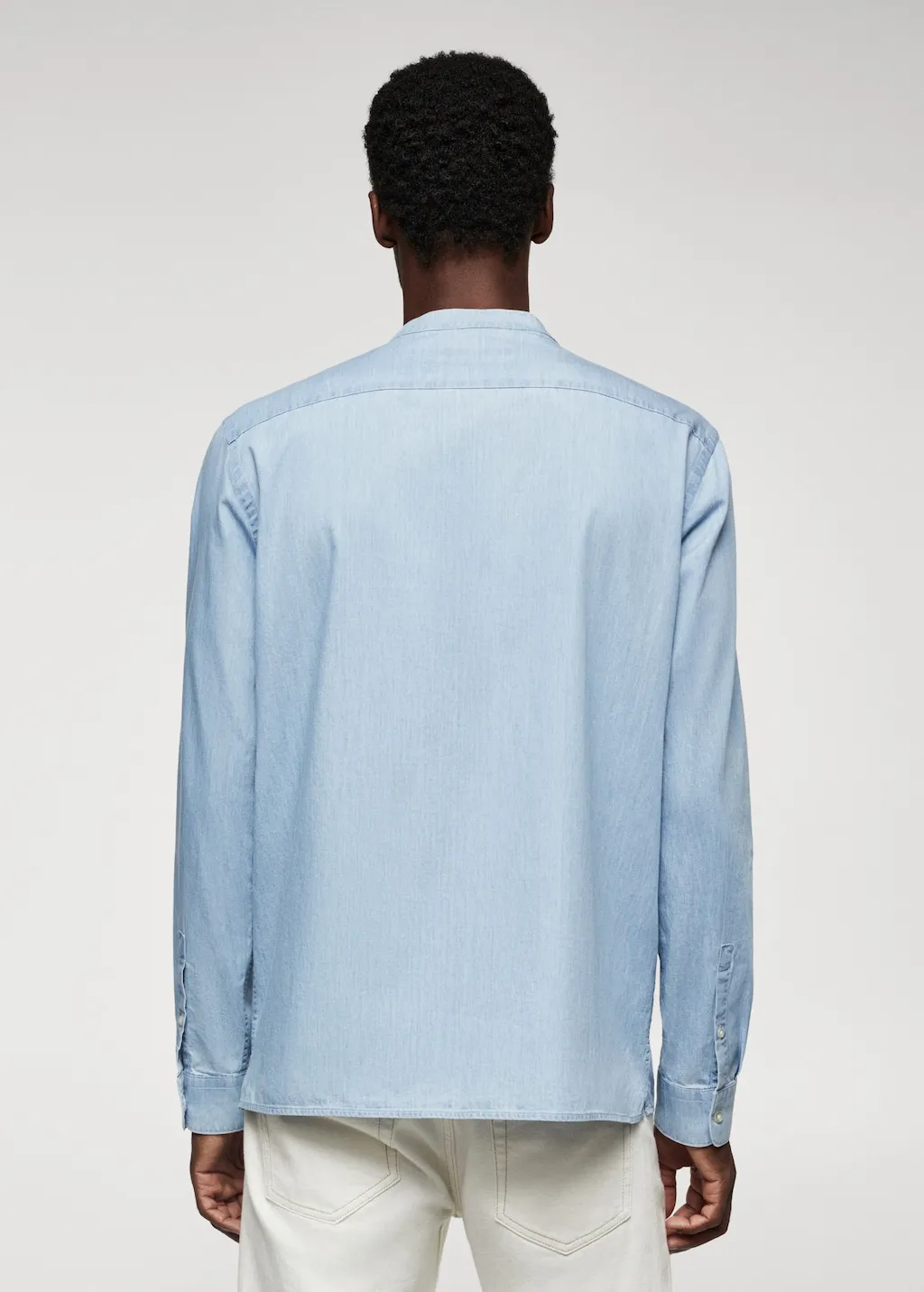 Camicia 100% cotone collo alla coreana