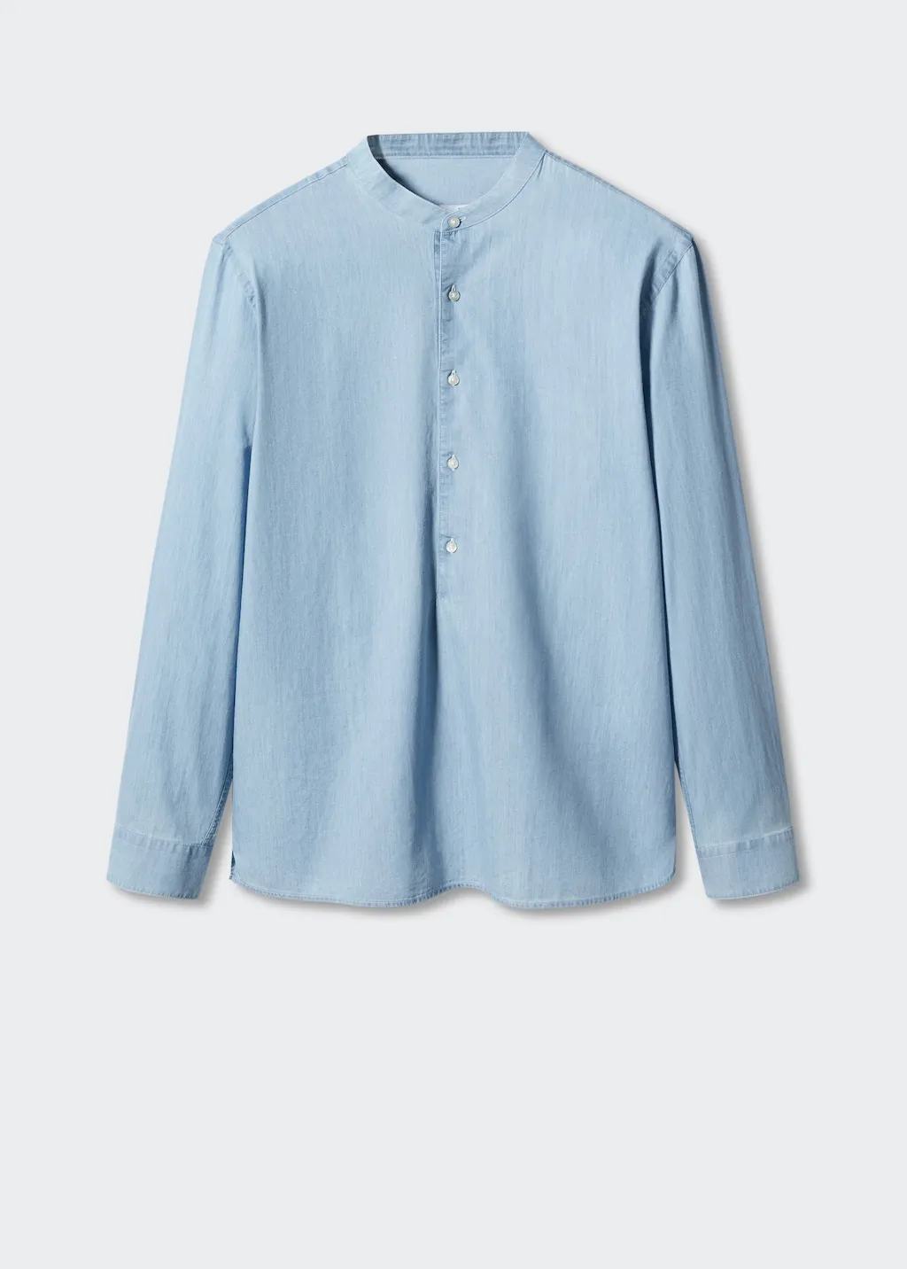 Camicia 100% cotone collo alla coreana