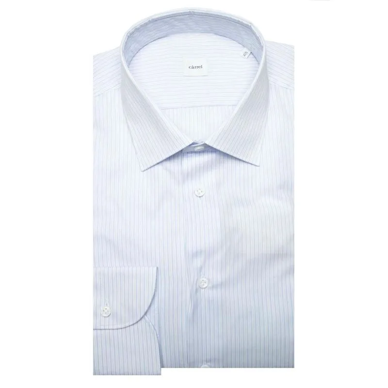 Camicia azzurra a righe in cotone 
