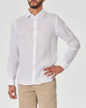 Camicia bianca in puro lino con colletto francese