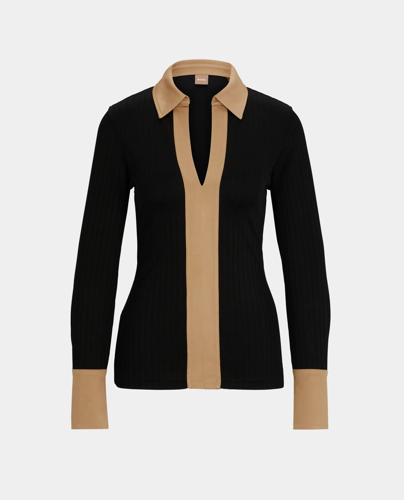 Camicia donna Boss a coste con colletto Johnny