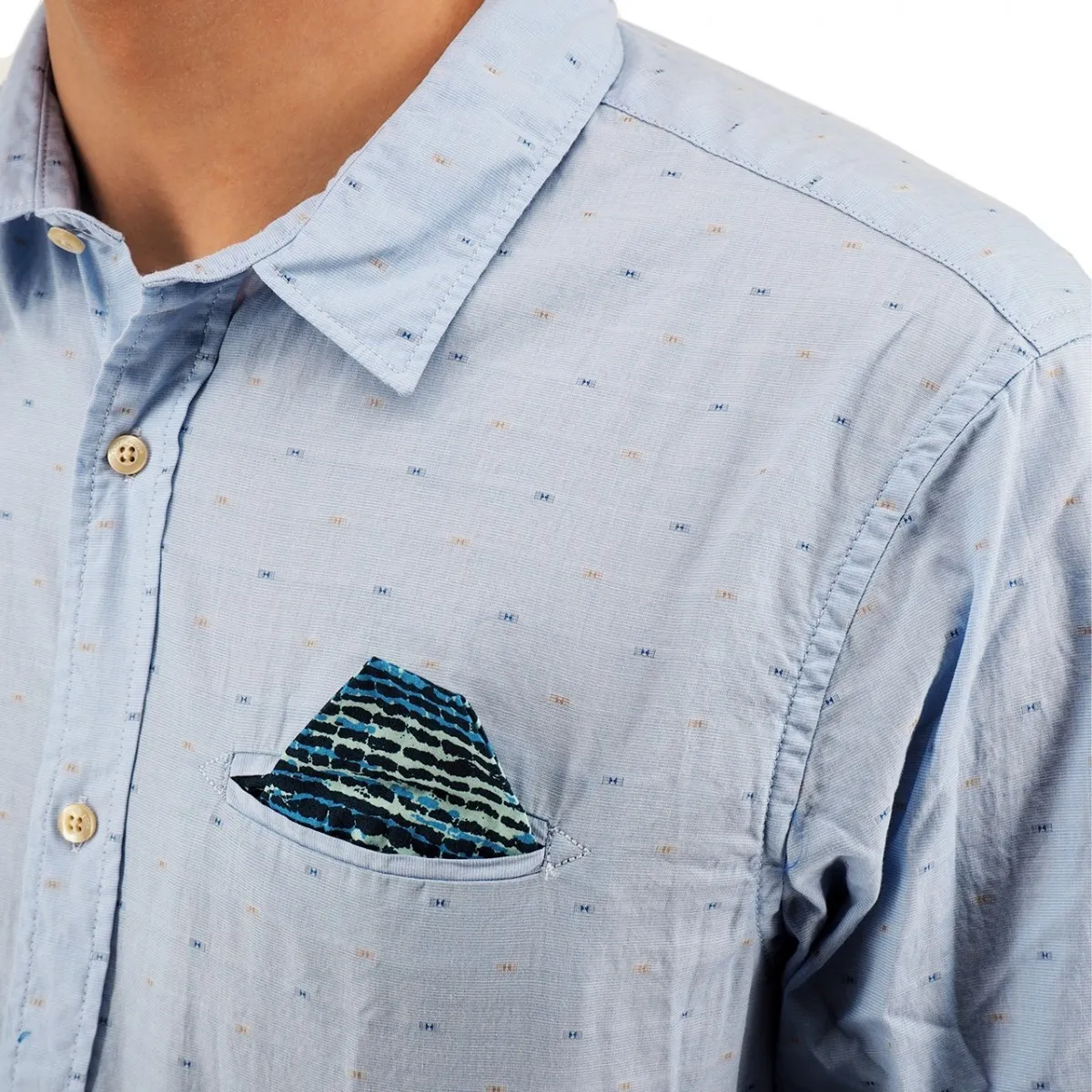 Camicia In Cotone Regular Fit Azzurro