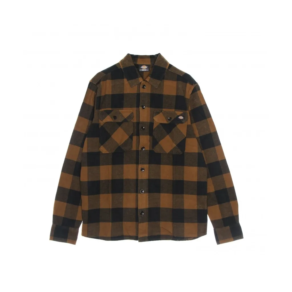 camicia manica lunga uomo new sacramento l/s shirt BROWN DUCK