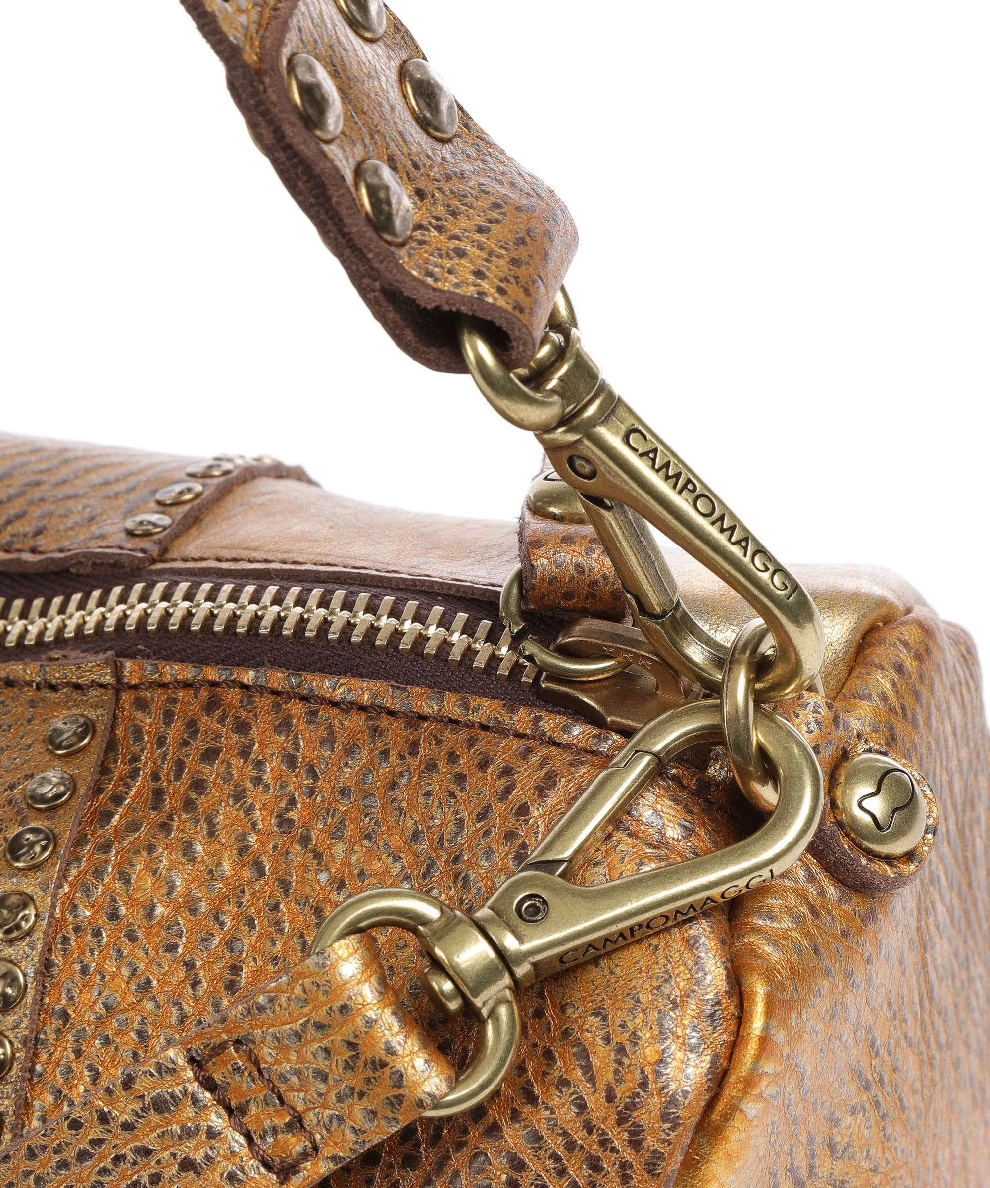  Campomaggi Borsa a spalla pelle granulata oro  