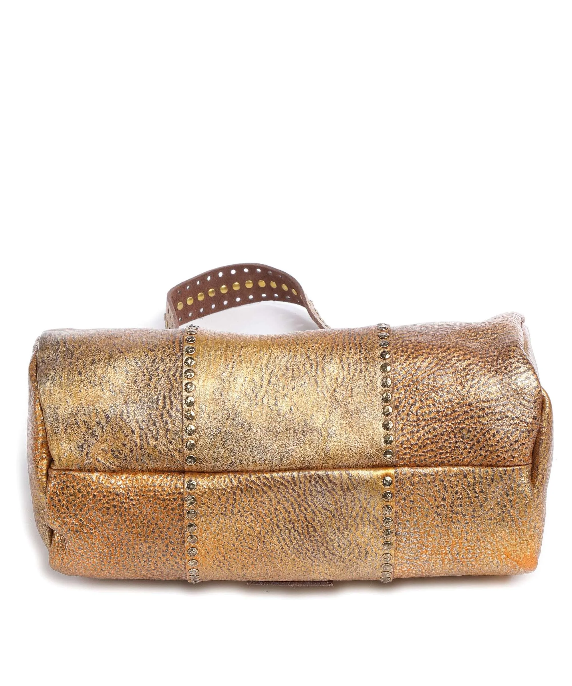  Campomaggi Borsa a spalla pelle granulata oro  