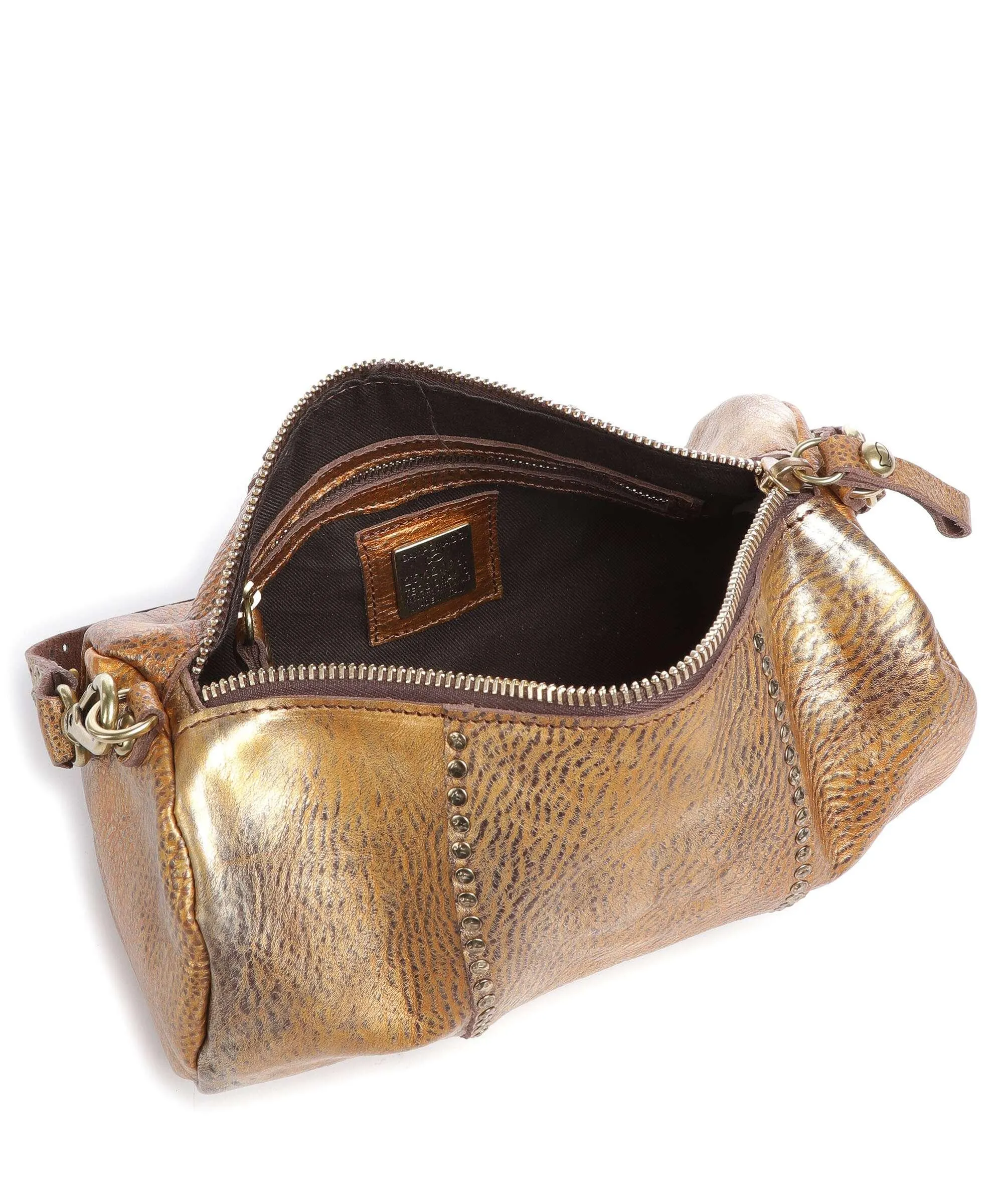  Campomaggi Borsa a spalla pelle granulata oro  