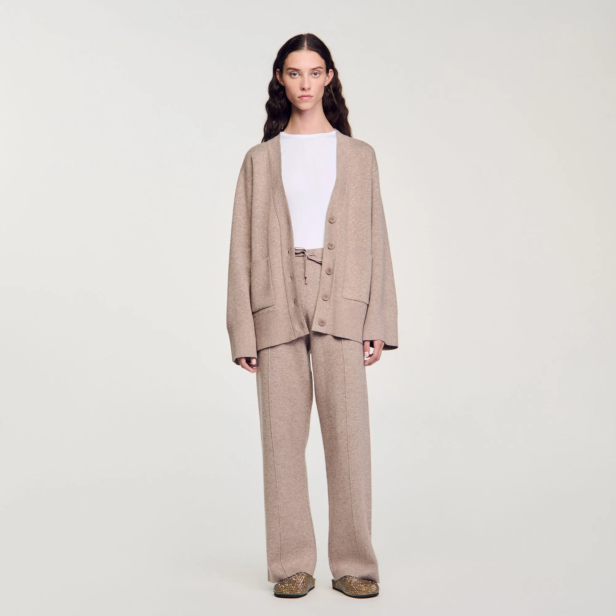 Cardigan lungo glitterato