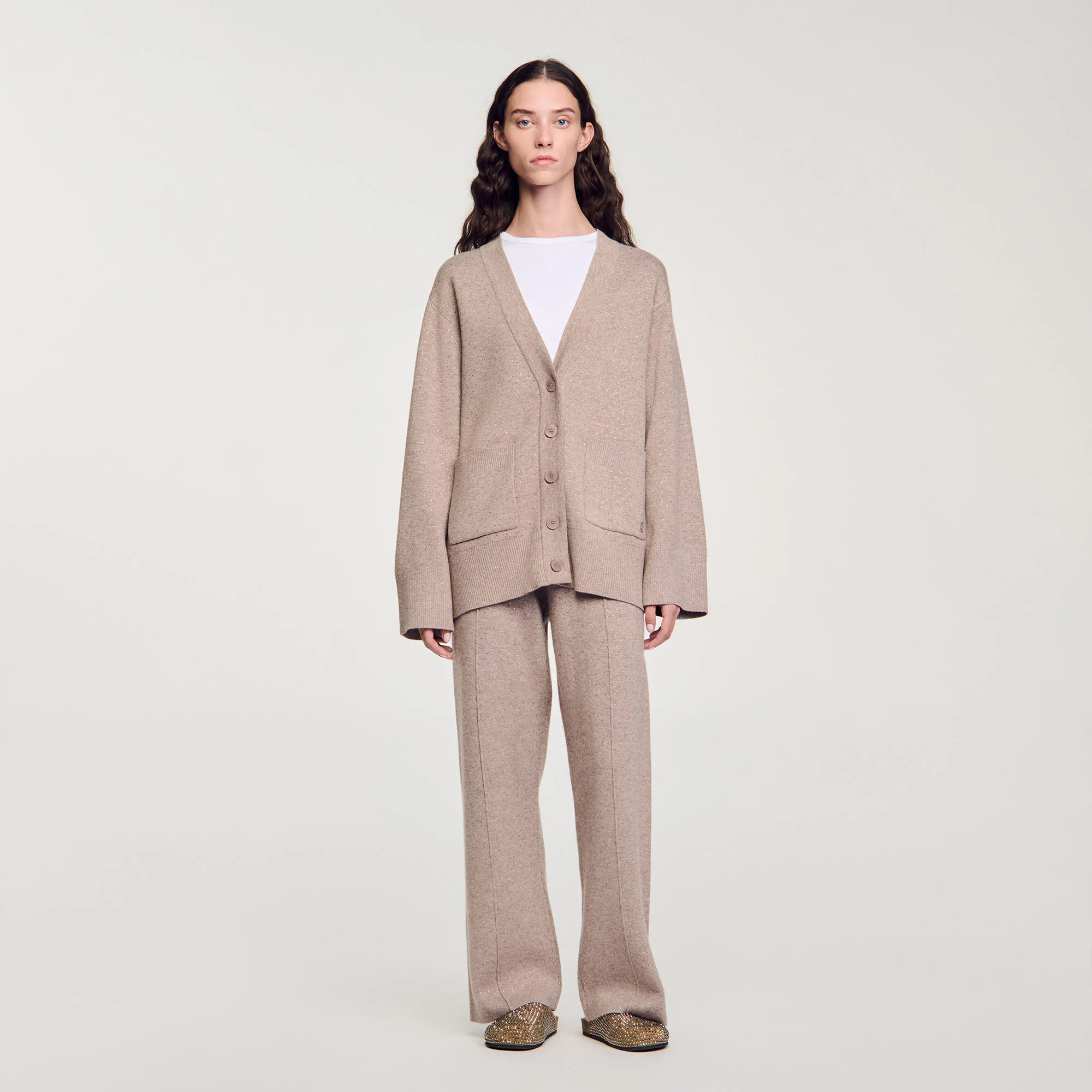 Cardigan lungo glitterato