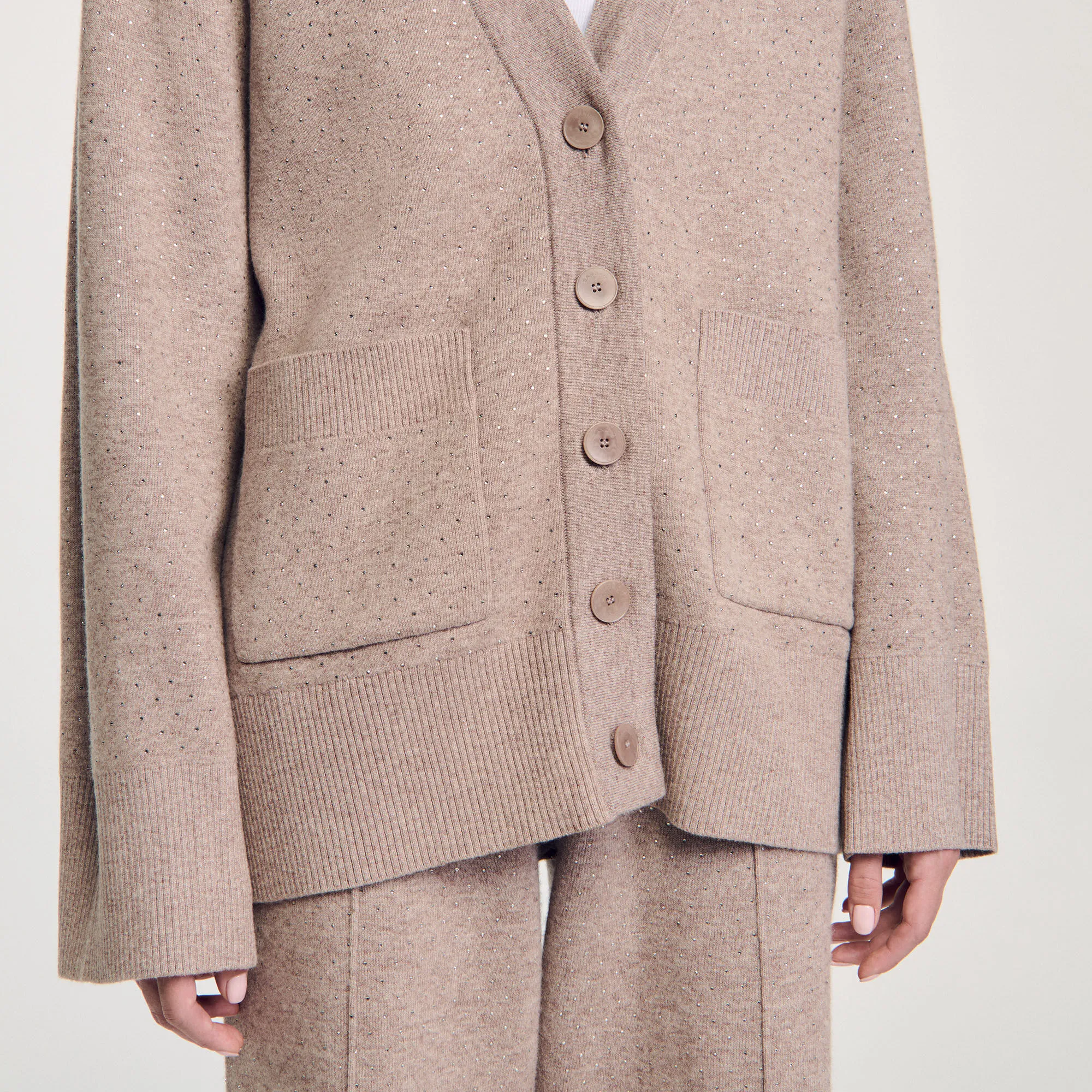 Cardigan lungo glitterato