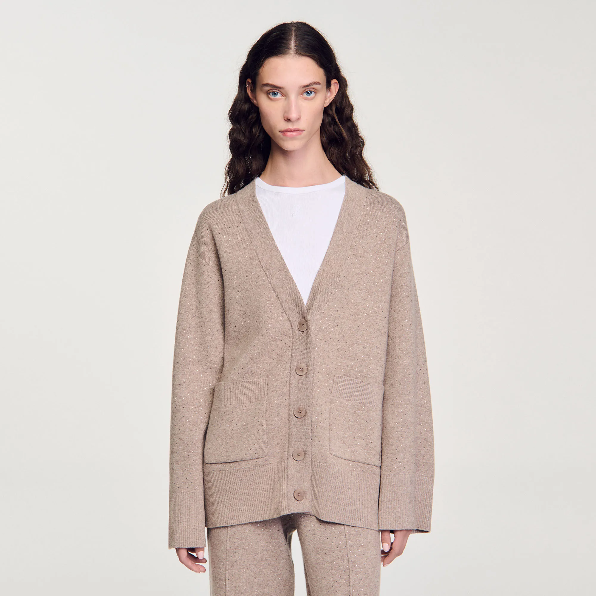 Cardigan lungo glitterato