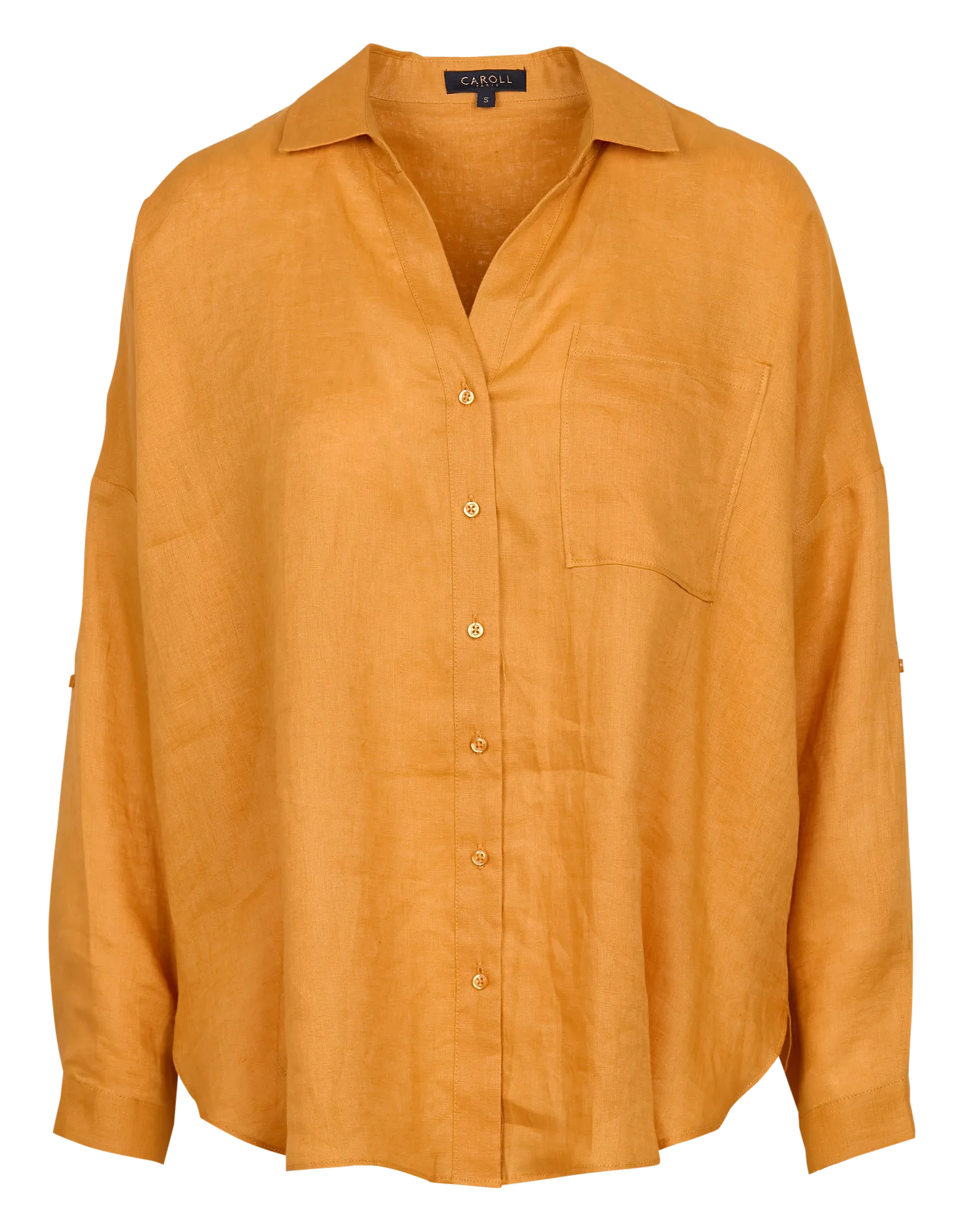  CAROLL   SANDY - Camicia collo classico in lino | Marrone