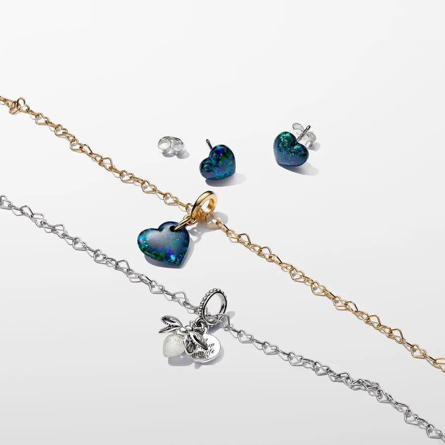 Charm Pandora Charm Pendente Cuore Opale Verde e Blu 763348C01