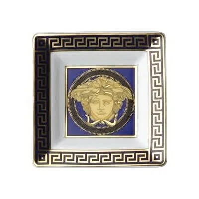 Ciotola Versace Medusa Blue colore Bianco, Oro , Blu