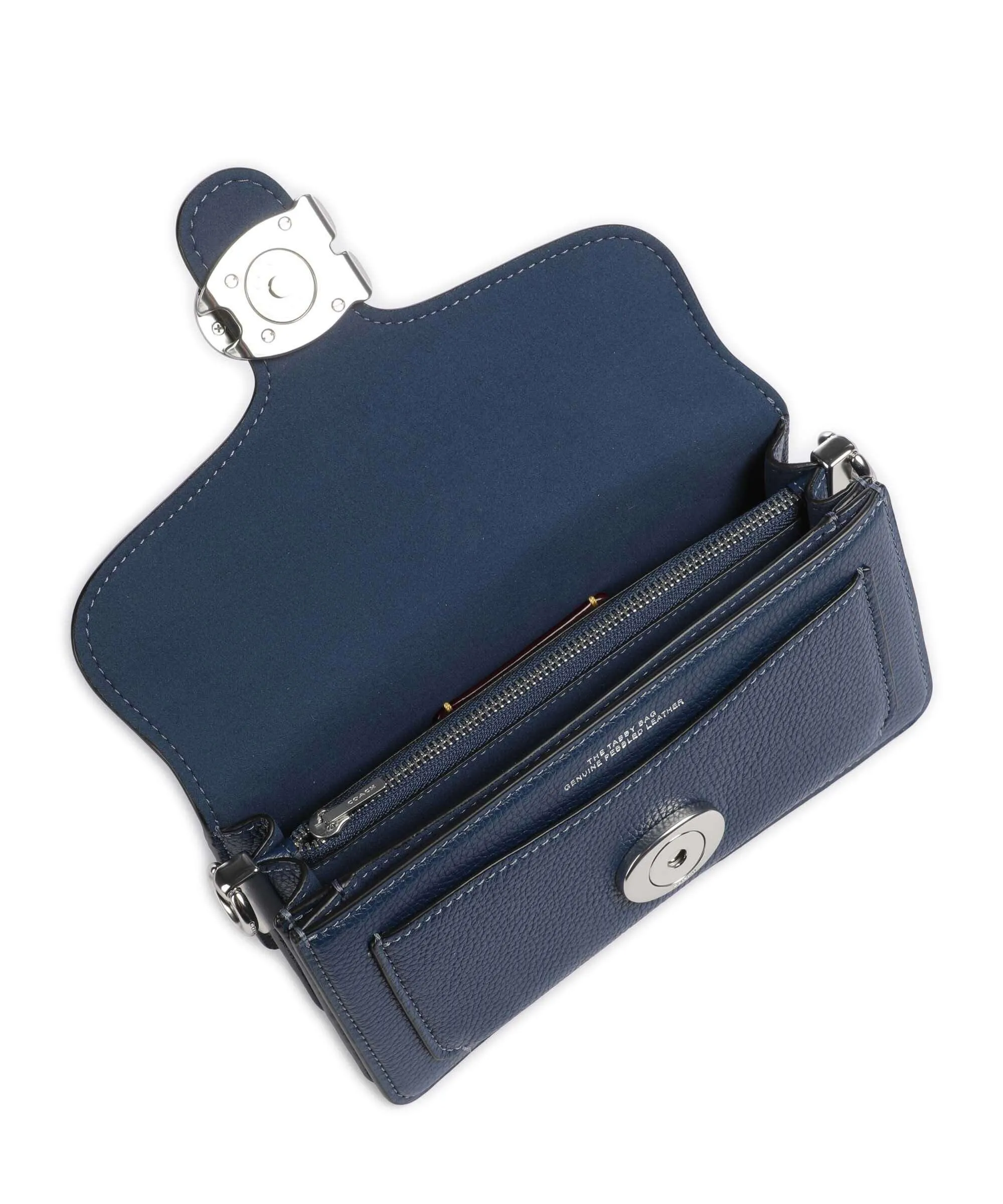  Coach Tabby 20 Borsa a tracolla pelle granulata blu scuro  
