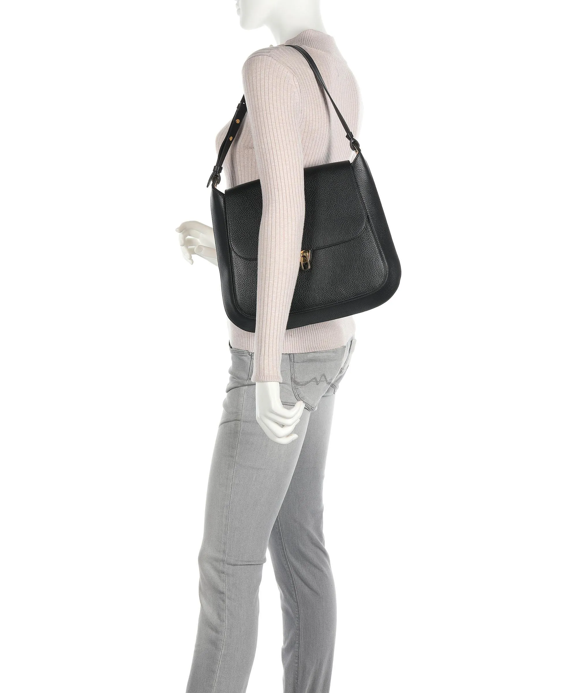  Coccinelle Cristhy Borsa hobo pelle granulata nero  