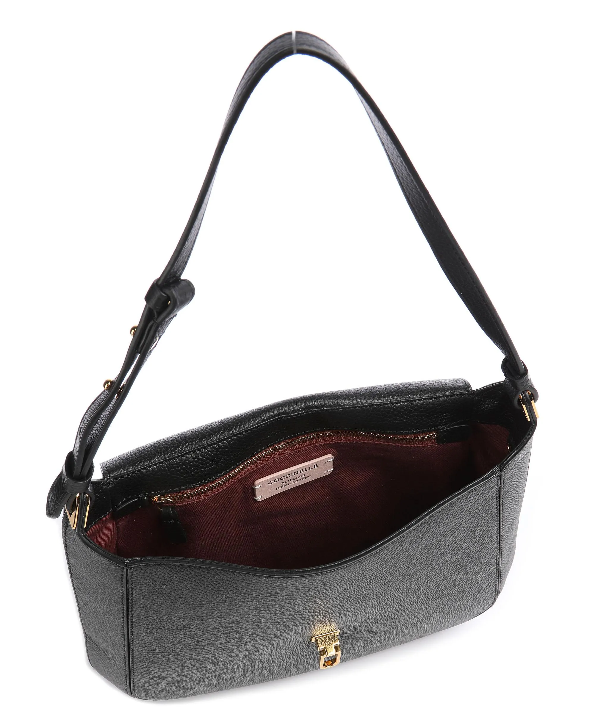  Coccinelle Cristhy Borsa hobo pelle granulata nero  