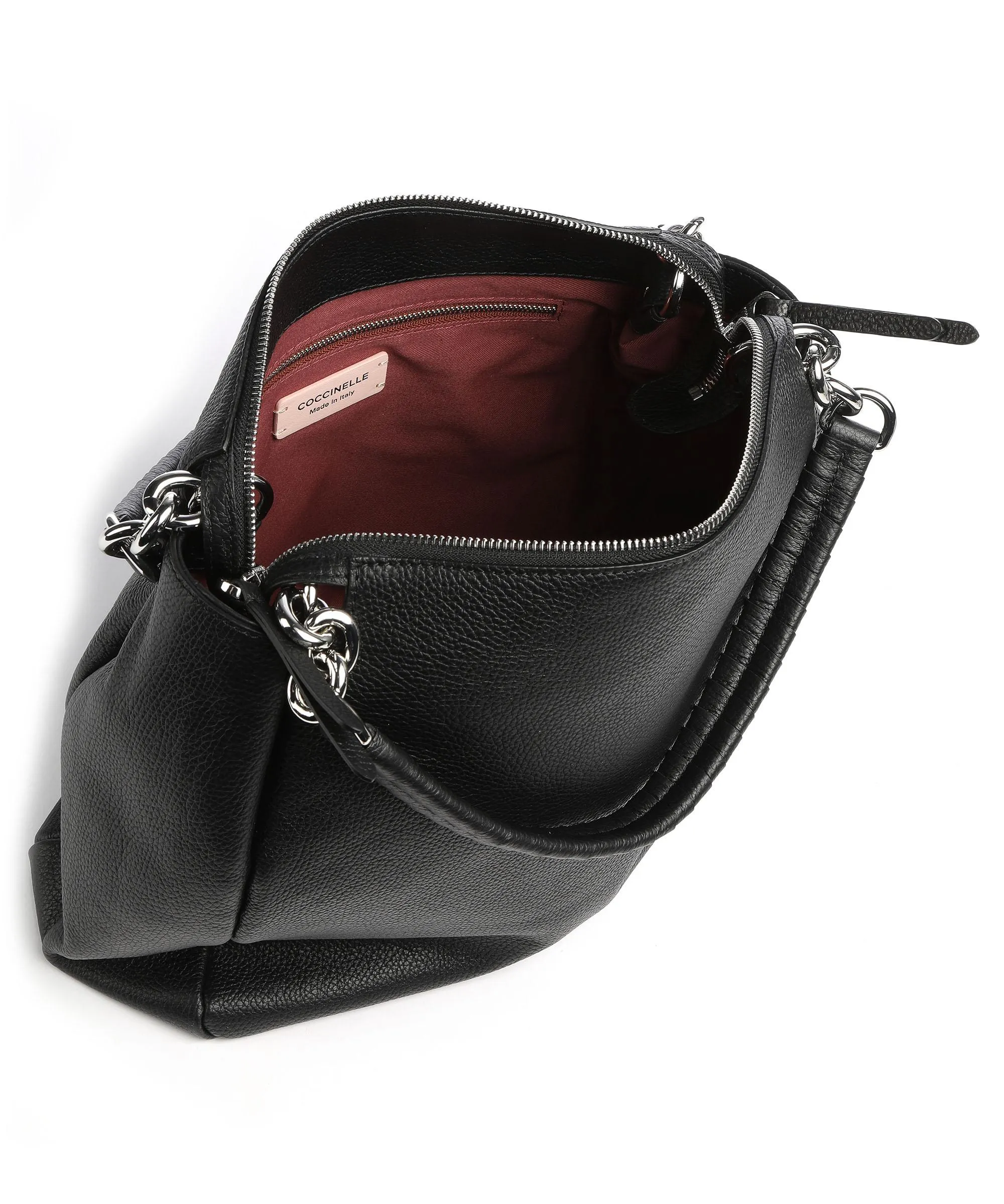  Coccinelle Maelody Borsa hobo pelle granulata nero  