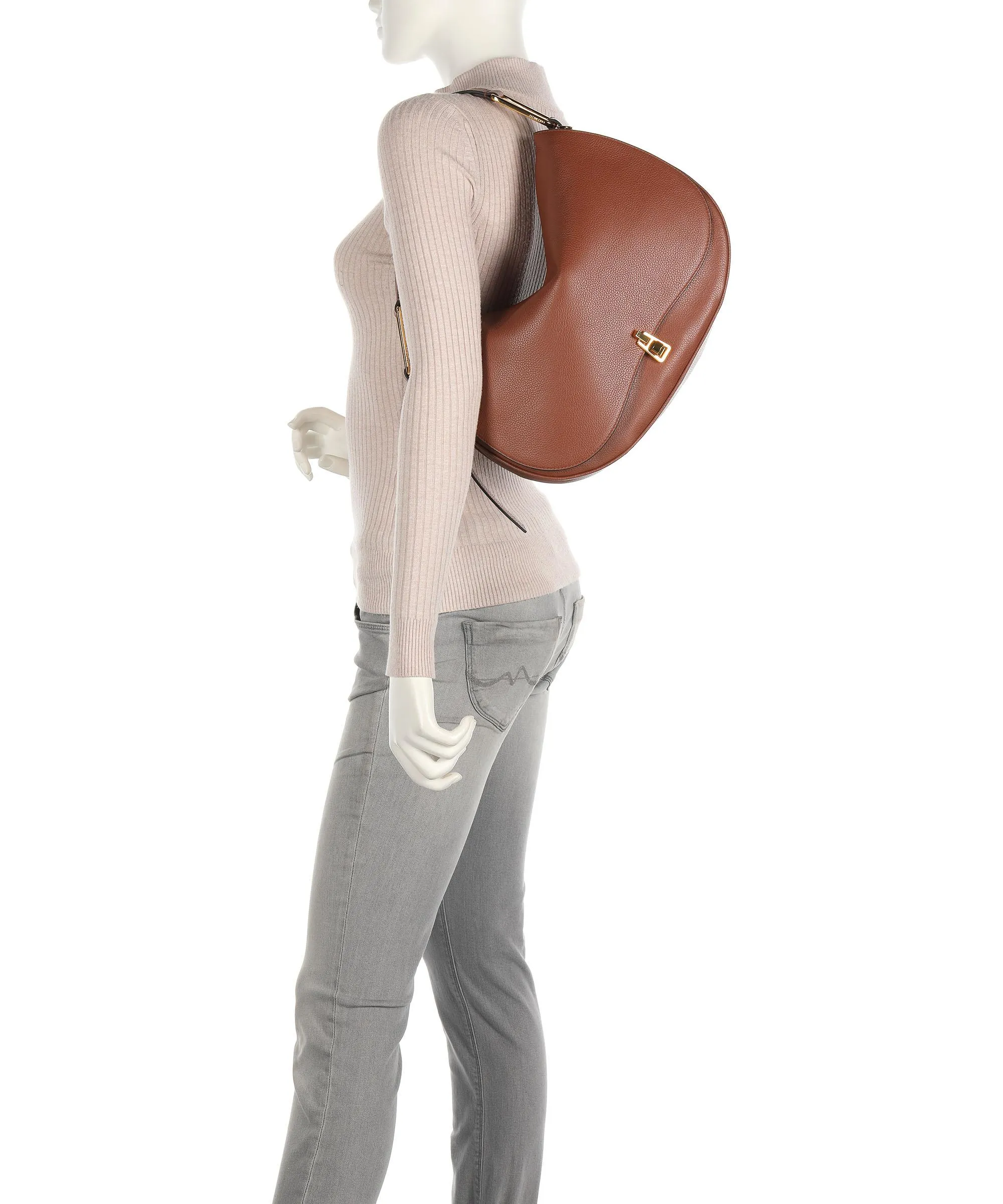  Coccinelle Magie Borsa hobo pelle granulata marrone  